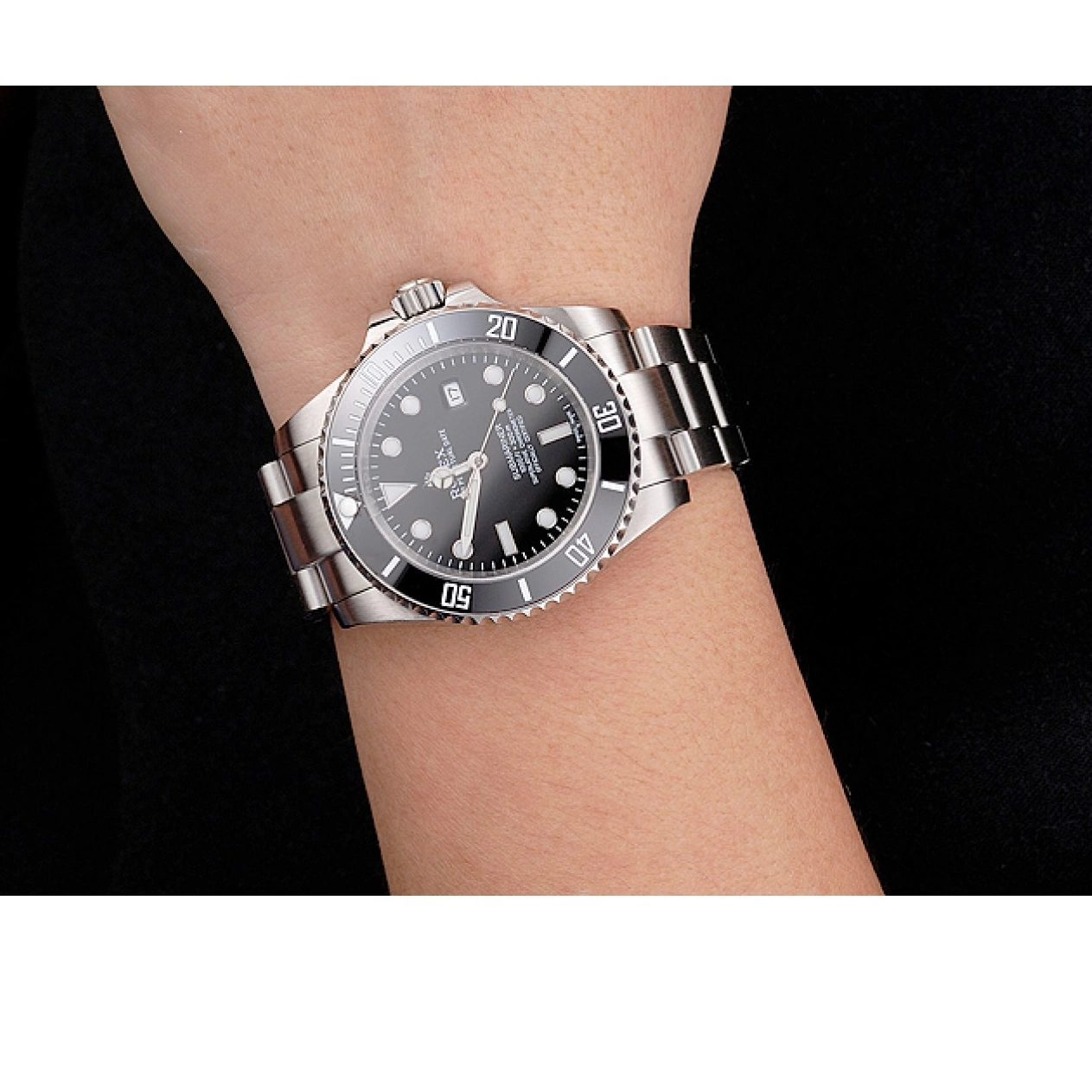 Aaa fake watches And Dial Small Black Rolex Date Stainless Bezel Bracelet Case Swiss Steel Submariner And 0822